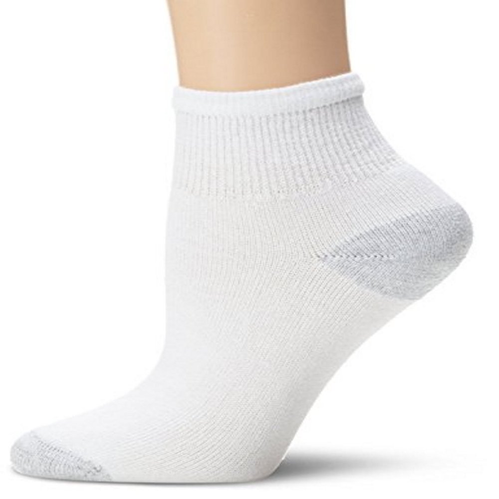 davido Women socks ankle quarter made in Italy 100% cotton 8 pairs (10-13, white/gray)