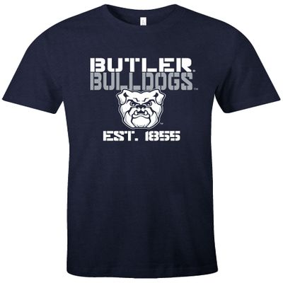 NCAA Butler Bulldogs Est Stack Jersey Short Sleeve T-Shirt, Navy,XX-Large
