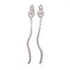Grace Jun Bridal Silver Plated Rhinestone Crystal Long Tassel Clip on earrings Non Piercing for Women Ear Clip(42) view 1