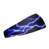 Unisex Headband/Sweatband. Best for Sports, Fitness, Working Out, Yoga. Tapered Design. (Blue Lightning) view 2