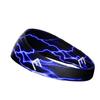 Unisex Headband/Sweatband. Best for Sports, Fitness, Working Out, Yoga. Tapered Design. (Blue Lightning) view 4