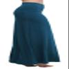 Urban CoCo Women's Stylish Spandex Comfy Fold-Over Flare Long Maxi Skirt (L, Steel Blue) view 2