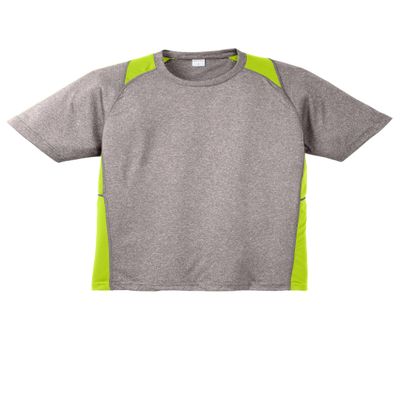 SPORT-TEK Heather Colorblock Contender Tee | Athletic Shirt for Men & Women, Workout Top for Summer, Running & Hiking