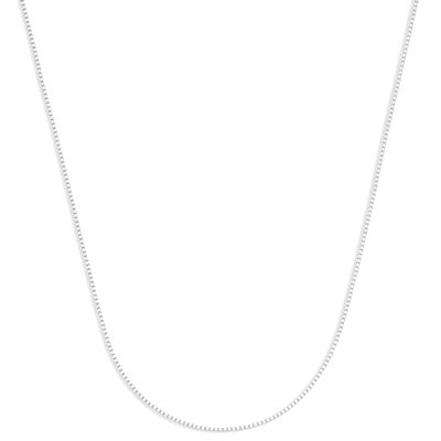 Amazon Essentials Sterling Silver 1.2mm Box Chain 24", Sterling Silver
