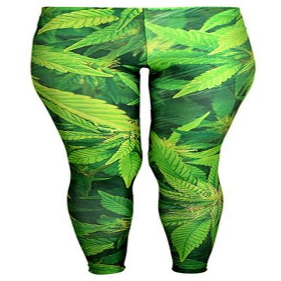 Sister Amy Women's Digital Animal Printed Ankle Elastic Tights Legging Green Leaf US L
