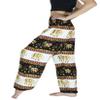 Banjamath Women's Smocked Waist Harem Hippie Boho Yoga Palazzo Casual Pants (M,Elephant Gold) view 2