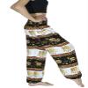 Banjamath Women's Smocked Waist Harem Hippie Boho Yoga Palazzo Casual Pants (M,Elephant Gold) view 3