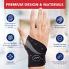 Doctor-Developed Gym Wrist Wraps, Lifting Wrist Wraps for Weightlifting, & wrist compression brace for Workout, weightlifting straps With Thumb Loops, wrist wraps for weightlifting for Wrist Support, lifting straps gym for Men & Women  Black (Single view 4