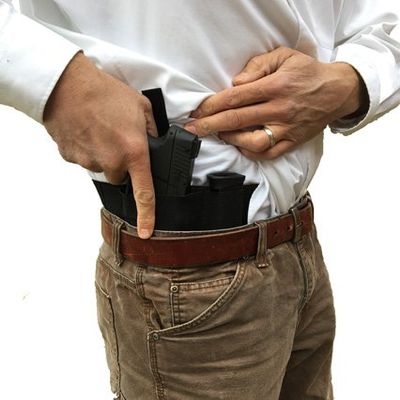 AlphaHolster Side Draw Belly Band Gun Holster for Left or Right Hand Draw Concealed Carry (Large White)