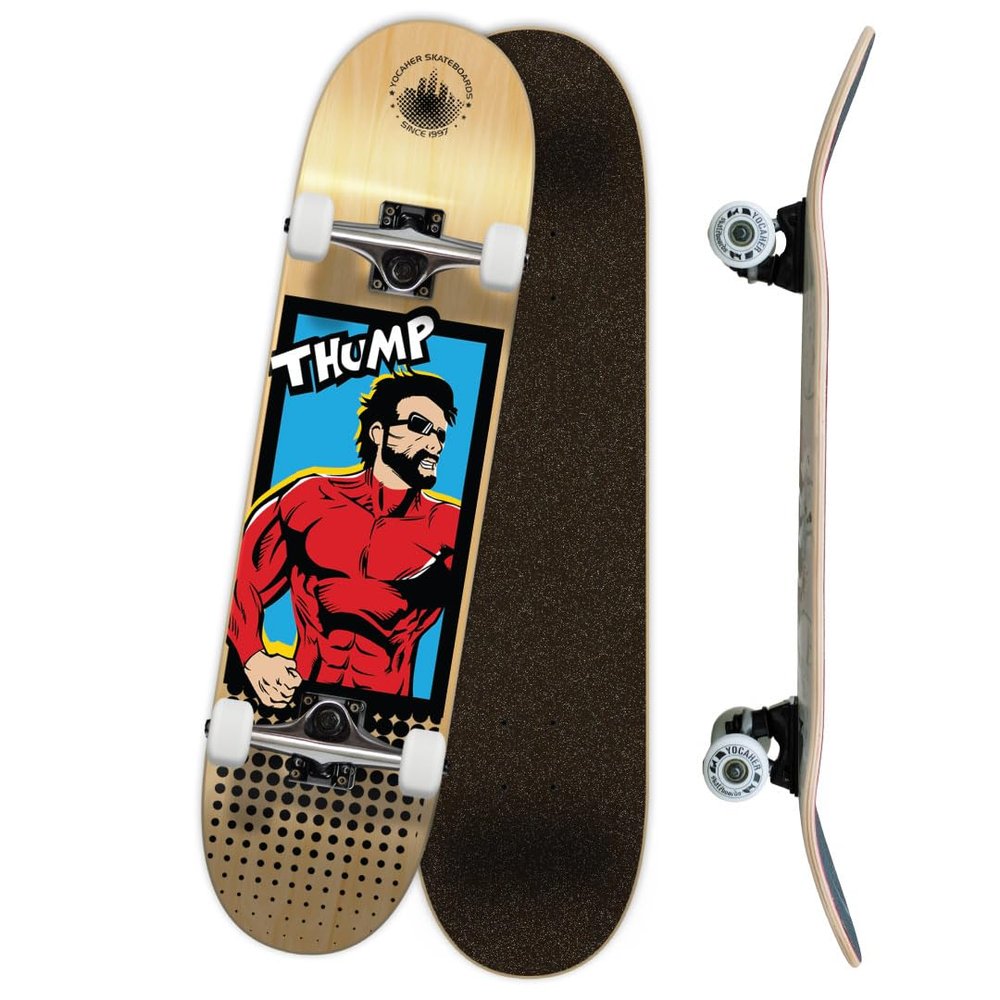 Yocaher Complete 31" x 7.75" Skateboards w/Premium Skateboard Grip Tape, Pro Aluminum Alloy Truck, ABEC-9 Bearing, 54mm Wheels