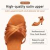 SWDZM Women's Latin Dance Shoes Satin Ballroom Salsa Performence Practice Dance Shoes,Heel-7CM,EM213 Brown 5 US view 2