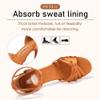 SWDZM Women's Latin Dance Shoes Satin Ballroom Salsa Performence Practice Dance Shoes,Heel-7CM,EM213 Brown 5 US view 3