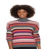 Chaps Women's Striped Mockneck Sweater (X-Large, Pink Multi) view 1
