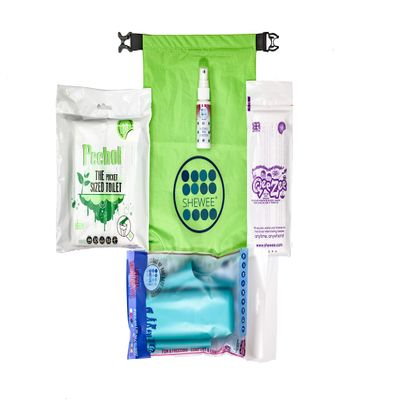 SHEWEE Car & Camp Pack -Reusable Pee Funnel  The Original Female Urination Device Since 1999! Quickly, Easily and Discreetly, Wee Standing Up Without Removing Clothing (Aqua)