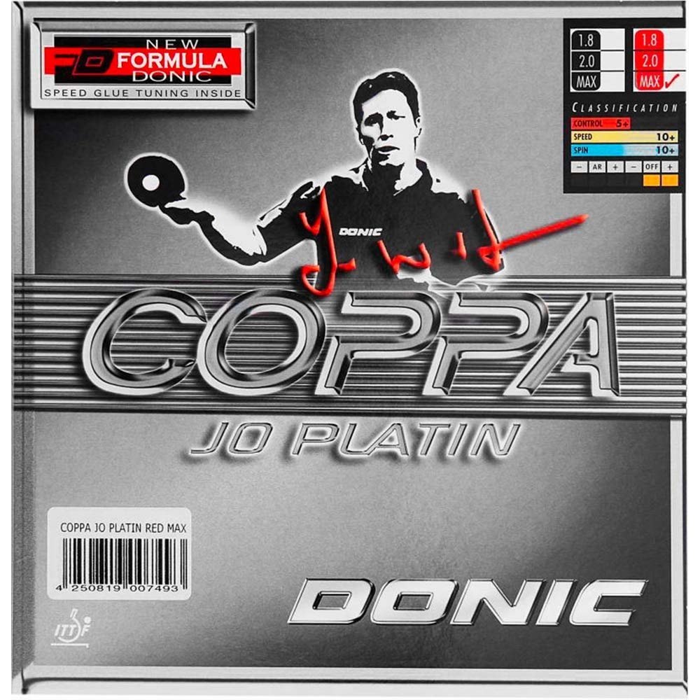 Donic Coppa JO Platin Table Tennis Rubber, Ping Pong Rubber - Max Red