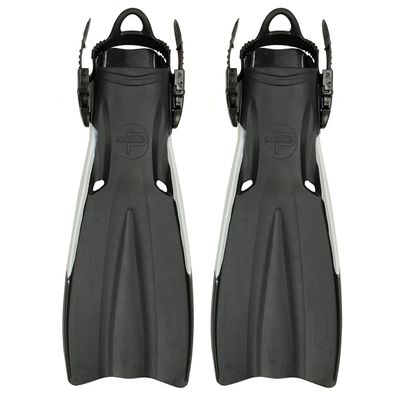 Palantic Scuba Choice Open Heel Rubber Dive Fins with Bag, Black, Large