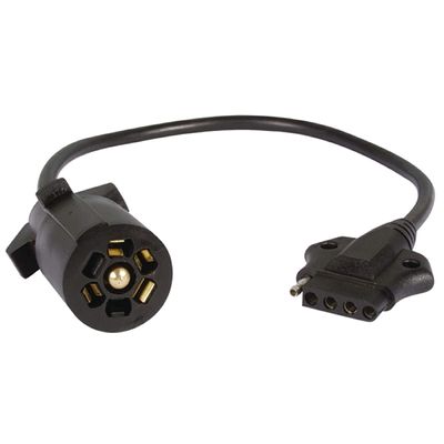 Seachoice 7-Way Round to 5-Way Flat Cable Adapter w/Lead, 16 in.