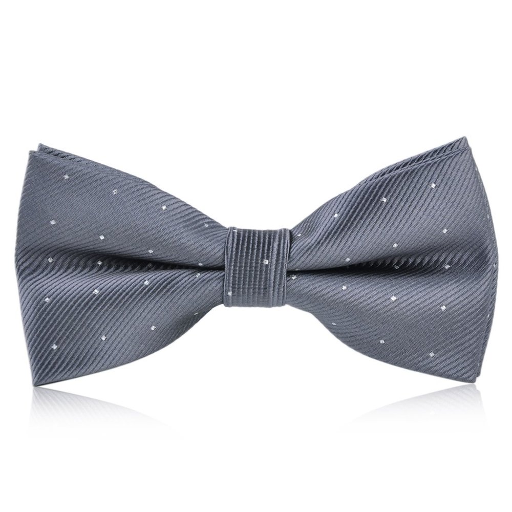 ciciTree Men Polka Dot Bowtie Necktie Gray Business Wedding Party