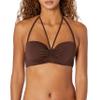 Smart & Sexy Women's Swim Secret Halter Bikini Top, Root Beer, 40D view 1