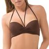 Smart & Sexy Women's Swim Secret Halter Bikini Top, Root Beer, 40D view 4
