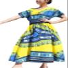 RaanPahMuang Strong Afrikan Mother Earth Dashiki Dress V Collar Smock Waist Colours, Large, Bright Yellow view 1