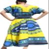 RaanPahMuang Strong Afrikan Mother Earth Dashiki Dress V Collar Smock Waist Colours, Large, Bright Yellow view 2