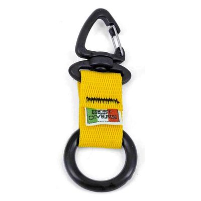 Best divers Clip Ring Silicone Black, Yellow Ribbon, Unisex Adult, Black,