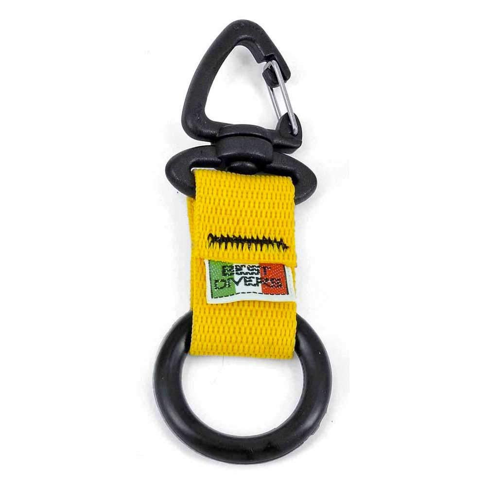 Best divers Clip Ring Silicone Black, Yellow Ribbon, Unisex Adult, Black,