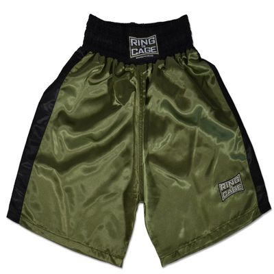 Traditional Boxing Trunks, Marine Green/Black, Kids and Adult Sizes (X-Large (Waist 34-36"))