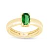 Solitaire Engagement Ring Cushion Simulated Emerald In 925Y Silver-12.5 view 1