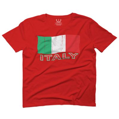 0039. Italia Vintage Distressed Italy Italian National Flag for Men T Shirt (Red, 2X-Large)