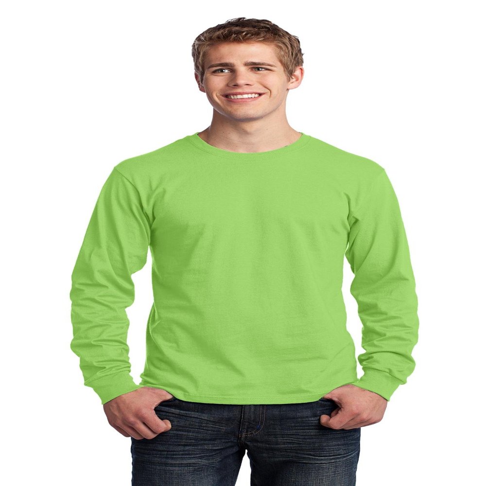 Port & Company - Long Sleeve Core Cotton Tee 3XL Lime