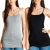 2 Pack Active Basic Women's Basic Tank Top Large Black, H Gray view 1
