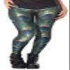 Sister Amy Women's Digital Skull Printted Ankle Elastic Tights Legging Dark Green Peacock US XL view 1