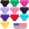 Made in USA Girls' Swimwear Ruffle Swim Briefs Bikini Bottoms Beachwear Swimming Suit, Medium Pink, 14 view 2