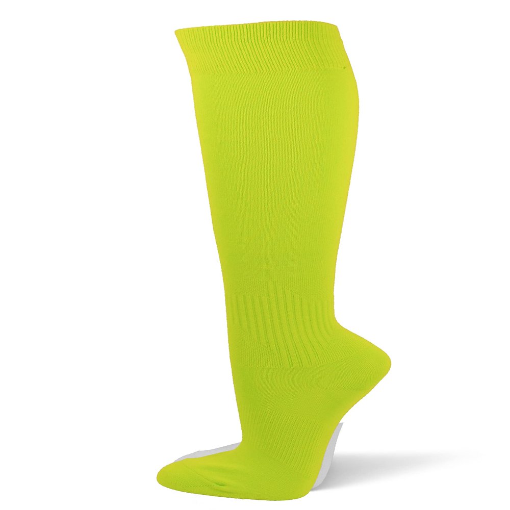 COUVER Youth/Kids Knee High Polyester Sports Athletic Baseball Softball Socks, Neon Green, 9-12 Years