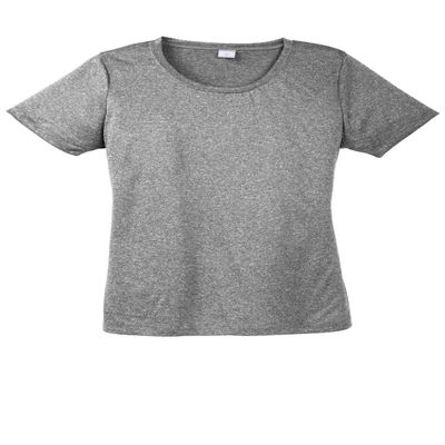 SPORT-TEK Women's Heather Contender Scoop Neck Tee | Athletic Fit T-Shirt for Gym, Running & Casual Wear, Spring & Summer Fashion