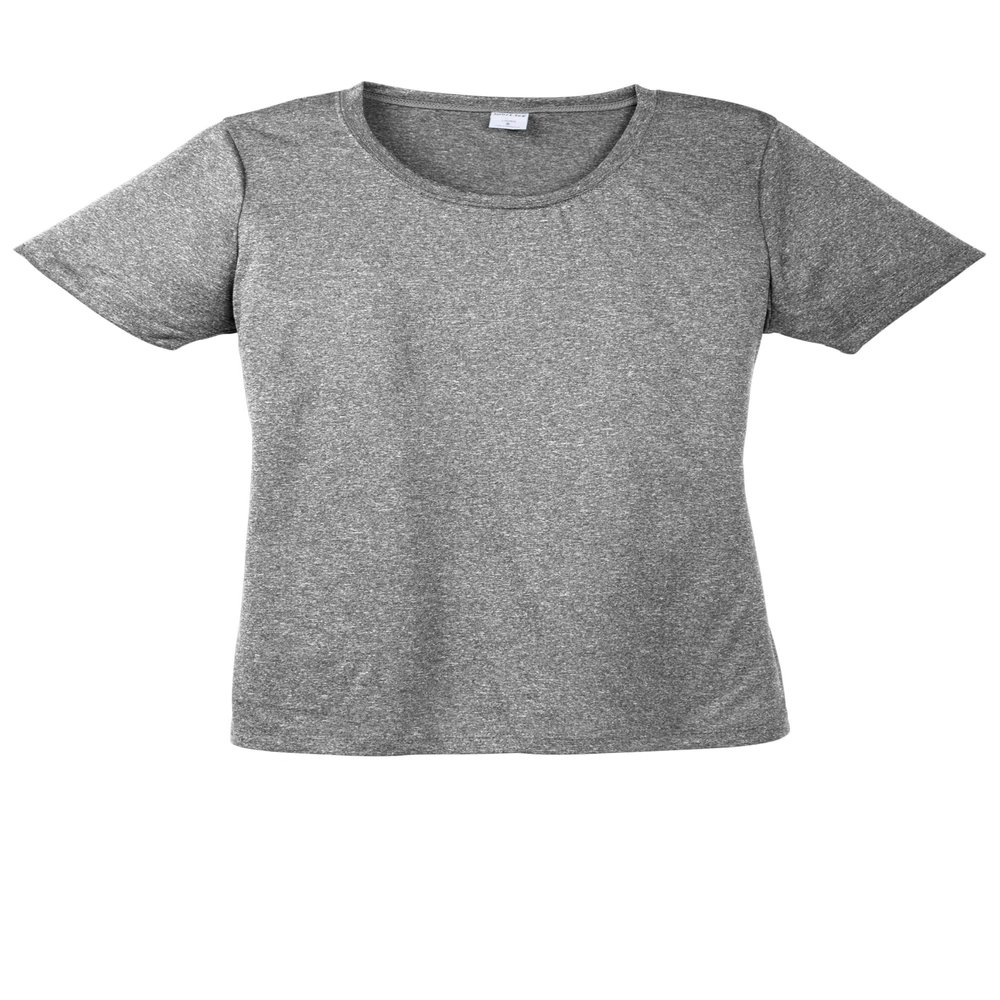 SPORT-TEK Women's Heather Contender Scoop Neck Tee | Athletic Fit T-Shirt for Gym, Running & Casual Wear, Spring & Summer Fashion