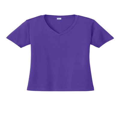 SPORT-TEK Women's PosiCharge Competitor V-Neck Tee | Workout T-Shirt for Spring & Summer Fashion, Athletic Fit Gym Clothing Purple