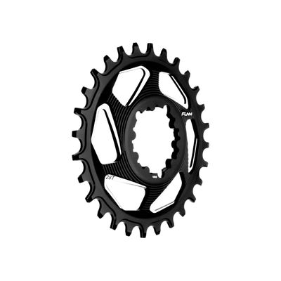Funn Solo DX Narrow Wide Chainring for 9 10 11 12 Speed Chain, Fits SRAM Direct Mount Interface Crankset, 6mm Offset, Single Speed Bike Chain Ring for MTB, BMX Bike and Road Bike (28T, Black)