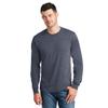Port & Company Long Sleeve Core Cotton Tee-XL (Heather Navy) view 1
