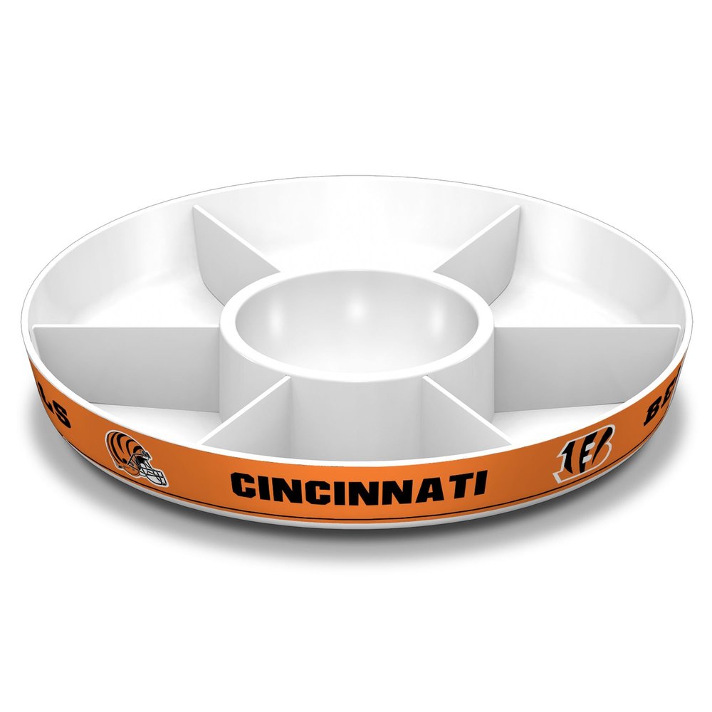 Fremont Die NFL Cincinnati Bengals Party Platter, 14.5" Diameter, 14.5" Diameter, White/Team Colors