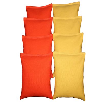 BackYardGamesUSA Set of 8 Cornhole Bags Pick Your 2 Colors! Regulation Size Handmade! (Orange/Yellow)