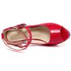 getmorebeauty Women's Red Patent Snake Stripe Ankle Straps Dress Heeled Sandals (US 6, Red Patent) view 4