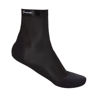 Seavenger High Cut Beach Socks with Grip Sole for Sand, Volleyball, Snorkeling, Diving, Wading (Black, 4X-Small)