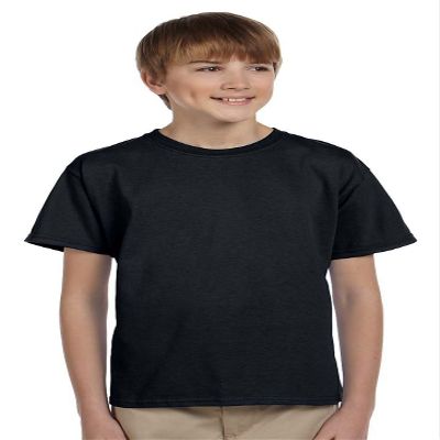 Hanes Authentic TAGLESS Boys' Cotton T-Shirt_Black_S