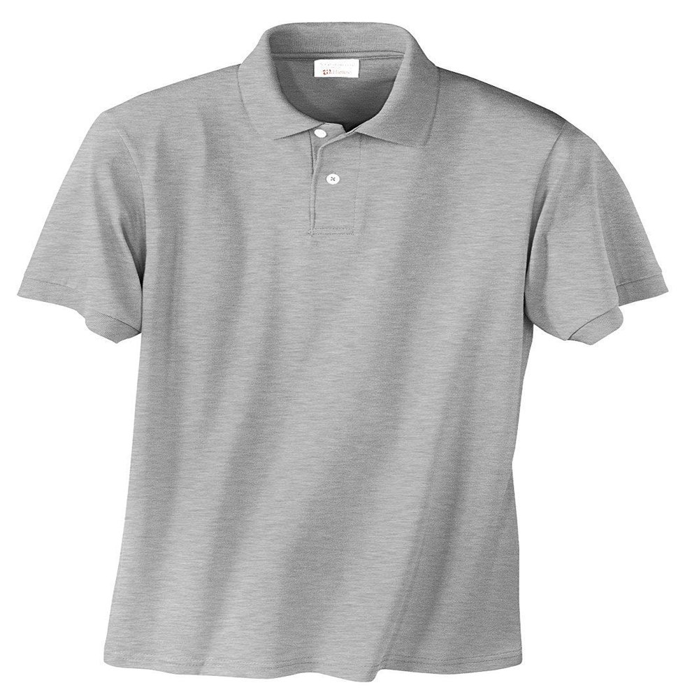 Hanes Cotton-Blend Jersey Men's Polo Light Steel