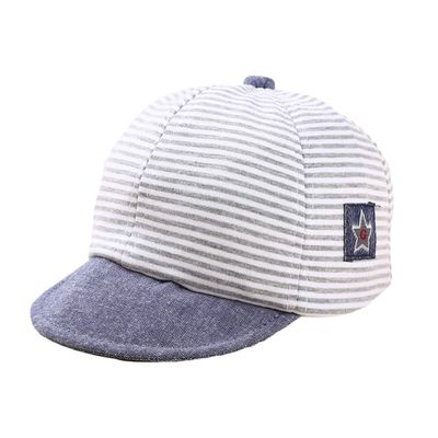 Baby Boy Baseball Cap Striped Sunhat Letter Sun Protection Hat,Sun Hat for Baby Boy and Baby Girl (Gray, 1pcs)
