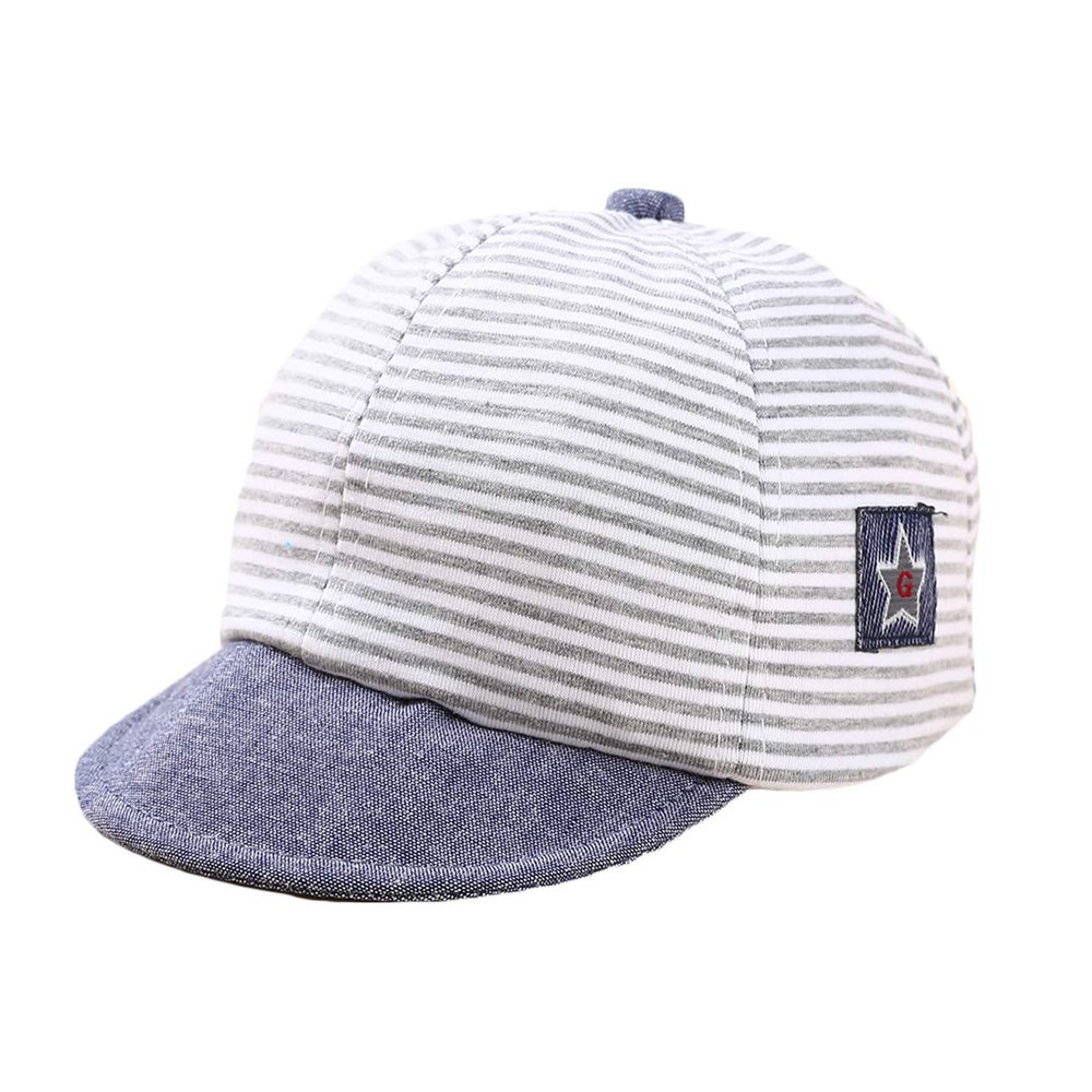 Baby Boy Baseball Cap Striped Sunhat Letter Sun Protection Hat,Sun Hat for Baby Boy and Baby Girl (Gray, 1pcs)