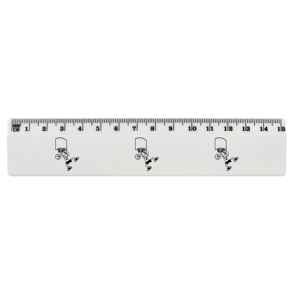 Azeeda 'Scoring Basketball Player' 15cm (6 Inch) White Plastic Ruler (RL00018393)